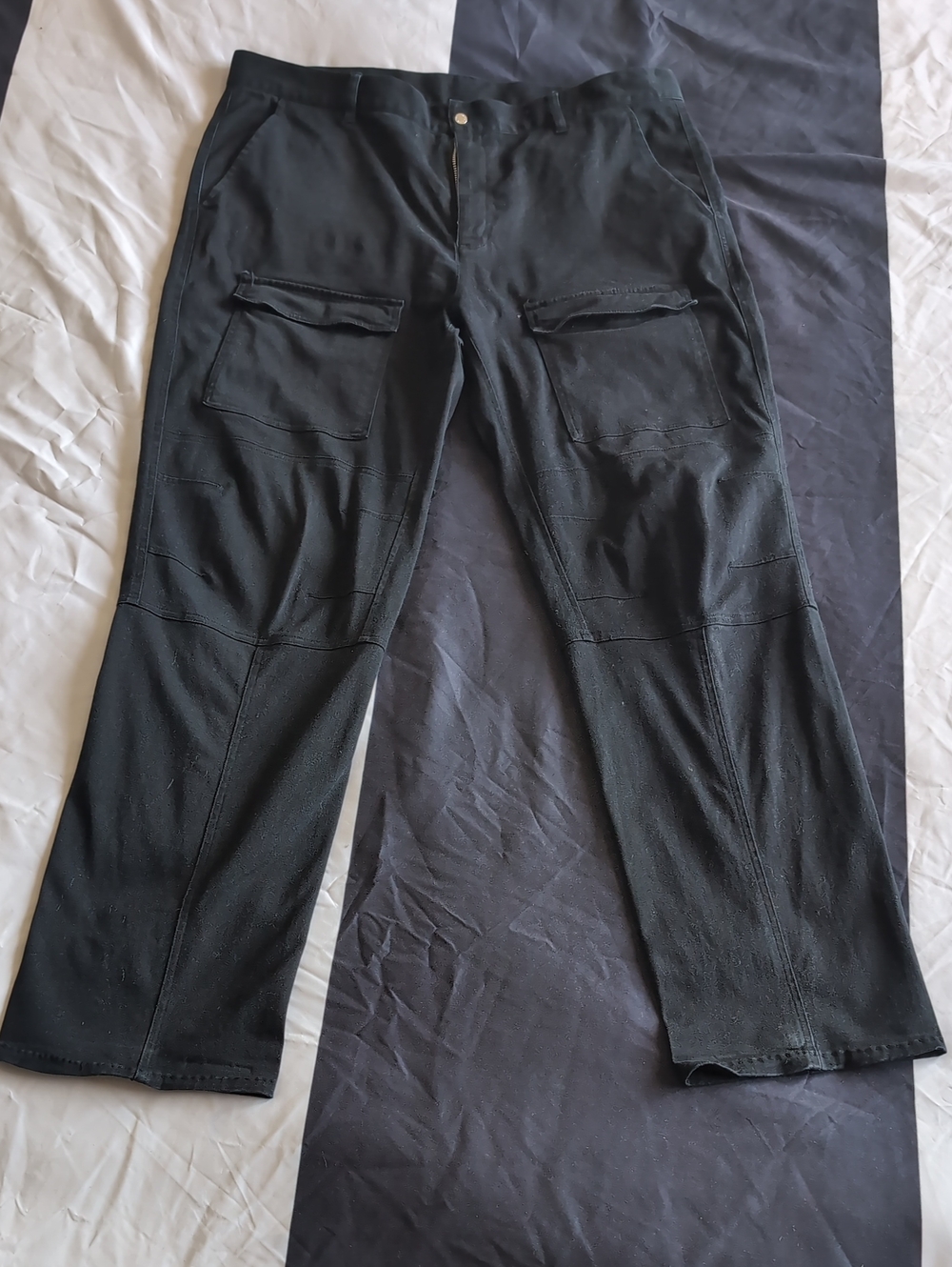 PUMA X MAISON KITSUNÉ PARIS - Men's Black Cargo-Style Stretch Pants 36Wx32L